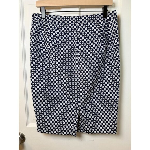 The Limited Blue & White Patterned Lined Pencil Skirt Women's Size 6 - Picture 3 of 10